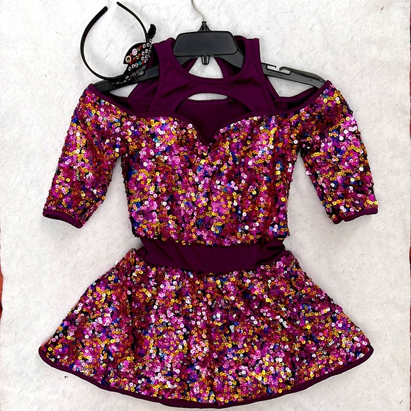 NWT Curtain call costumes sequence performance/dance dress and headband - Picture 16 of 16